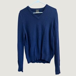St Michael VNeck Sweater Woman 14 (GB18) Navy Blue 100% Cashmere Vintage UK Made
